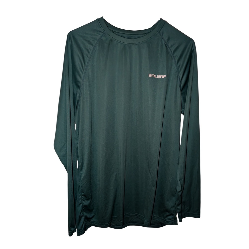 Baleaf Mens Performance T-Shirt Teal Green Short Sleeve Crew Neck Size Large